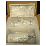 Haturi Bathroom Accessory Set, 4 Pcs Marble Look Bathroom Accessories Sets Complete with Soap Dispenser, Toothbrush Holder, Apothecary Jar, Tray, Home Apartment Modern Bathroom Decor Vanity Countertop