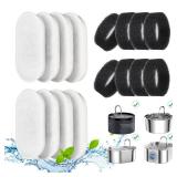 Cat Water Fountain Filters, 16 Pack Cat Fountain Filters, Cat Fountain Replacement Filters for 67oz/2L&108oz/3.2L Stainless Steel Cat Water Fountain, Pet Water Fountain Filters (8 Filters & 8 Sponges)