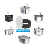 Cat Water Fountain Filters, 16 Pack Cat Fountain Filters, Cat Fountain Replacement Filters for 67oz/2L&108oz/3.2L Stainless Steel Cat Water Fountain, Pet Water Fountain Filters (8 Filters & 8 Sponges)