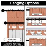 PANELSBURG Terracotta Boho Blackout Curtains 84 Inch Length 2 Panels Set,Western Rustic Rust Colored Pleated Curtains for Bedroom Black Out Ceiling Track Curtains - Retail: $47