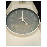 jomparis Wall Clock 12 Inch Non-Ticking Silent Battery Operated Round Wall Clock Modern Elegant Simple Style Clock for Home Office Kitchen Bedroom Living Room - Retail: $16