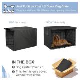 Explore Land Dog Crate Cover Heavy Duty Polyester Pet Kennel Sunshade Universal Fit for 48 inches Wire Cage (Black) - Retail: $33