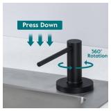 Gappo Upgraded Matte Black Soap Dispenser for Kitchen Sink, Stainless Steel Countertop Pump, Built in Sink Soap Dispenser with 47\" Extension Tube kit - Retail: $22