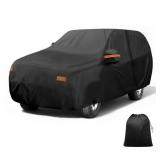 X AUTOHAUX Car Cover Outdoor Waterproof Sun Rain Snow Hail Protection with Left Side Door Zipper 210D-PU for Lincoln Navigator - Retail: $39