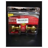 Master Lock BCO0103 Biscuit Door Knob with Lock, Polished Brass - Retail: $26