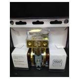 Master Lock BCO0103 Biscuit Door Knob with Lock, Polished Brass - Retail: $26