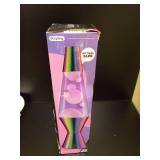 LAVA 14.5\" Iridescent Chrome Novelty Table Lamp: Hand-Painted, Electric Wax Motion Light for Teens - Retail: $30