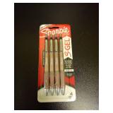 Sharpie S-Gel  Gel Pens  Sleek Metal Barrel  Champagne  Medium Point (0.7mm)  Black Ink  4 Count - Retail: $16
