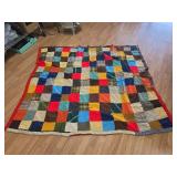 Handmade Patchwork Quilt APROX 5 FOOT X 6 FOOT