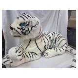 Giant White Tiger Plush Toy with Blue Eyes