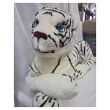 Giant White Tiger Plush Toy with Blue Eyes