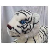 Giant White Tiger Plush Toy with Blue Eyes