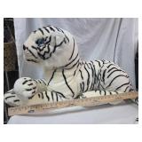 Giant White Tiger Plush Toy with Blue Eyes