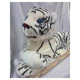 Giant White Tiger Plush Toy with Blue Eyes
