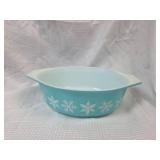 Pyrex Turquoise Snowflake Casserole Dish