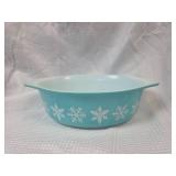 Pyrex Turquoise Snowflake Casserole Dish
