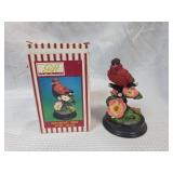 Musical Cardinal Figurine with Flowers