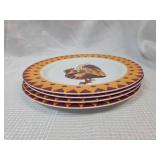 Rooster Pattern Dinner Plates Set Plastic