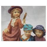 Victorian Style Reading Children Figurine