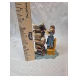 Holy Bible Stack Figurine with Birds and Bunnies