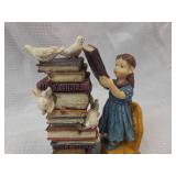 Holy Bible Stack Figurine with Birds and Bunnies