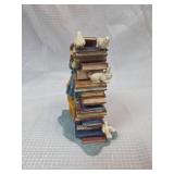 Holy Bible Stack Figurine with Birds and Bunnies
