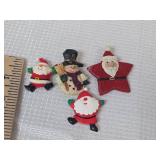 1990d Christmas Holiday Pins Set