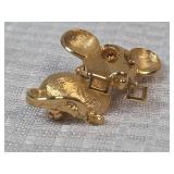Gold Tone Mouse Pin Brooch