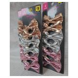 3 Metallic Bow Hair Clips 6-Pack Set