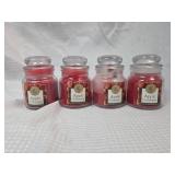 Apple Cinnamon Scented Glass Jar Candles - Set of 4