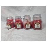 Apple Cinnamon Scented Glass Jar Candles - Set of 4