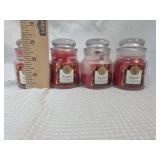 Apple Cinnamon Scented Glass Jar Candles - Set of 4