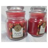 Apple Cinnamon Scented Glass Jar Candles - Set of 4