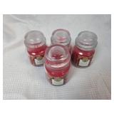 Apple Cinnamon Scented Glass Jar Candles - Set of 4