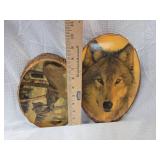 Wolf Portrait Wood Slice Art