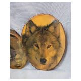 Wolf Portrait Wood Slice Art