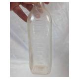 Frosted Glass Milk Bottle with Dogs Playing Scene