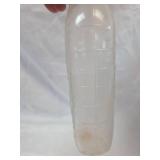 Frosted Glass Milk Bottle with Dogs Playing Scene