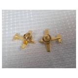 Gold Tone Airplane Pin Set