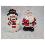 Christmas Santa and Snowman Salt and Pepper Shakers