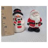 Christmas Santa and Snowman Salt and Pepper Shakers