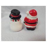 Christmas Santa and Snowman Salt and Pepper Shakers