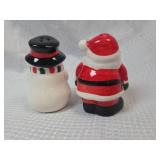 Christmas Santa and Snowman Salt and Pepper Shakers