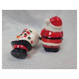 Christmas Santa and Snowman Salt and Pepper Shakers