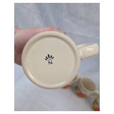 1970s Fruit Pattern Coffee Mugs Set of 4