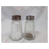 Clear Glass Salt and Pepper Shakers with Metal Lids
