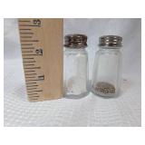 Clear Glass Salt and Pepper Shakers with Metal Lids