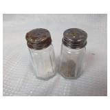Clear Glass Salt and Pepper Shakers with Metal Lids