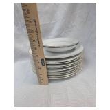 White Porcelain Dinner Plates with Gold Trim