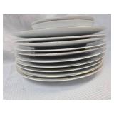 White Porcelain Dinner Plates with Gold Trim